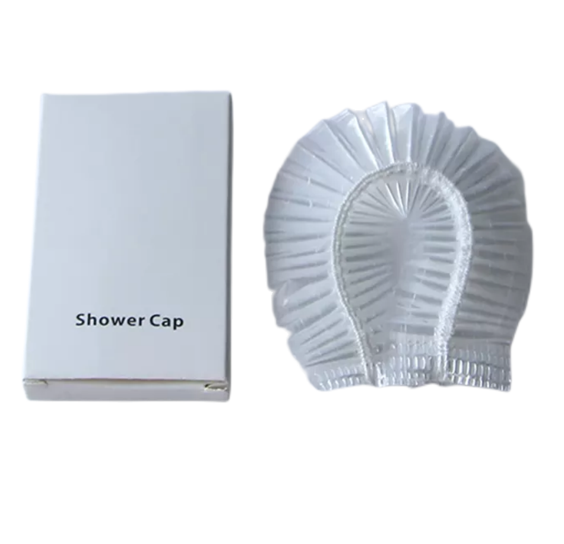 shower cap in kraft paper packaging TARI HOTEL SUPPLIES LIMITED